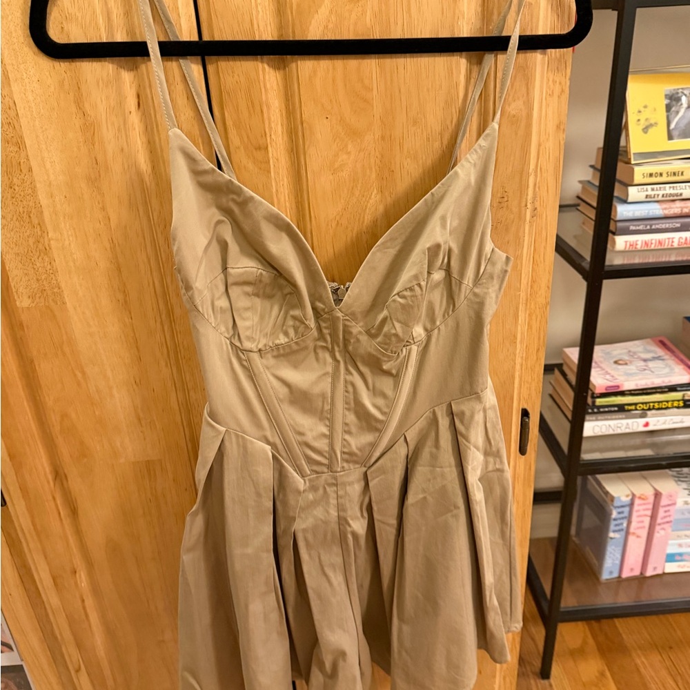 Beige Spaghetti Strap romper